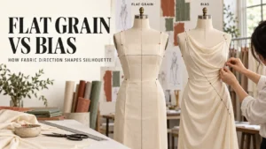 Flat Grain vs Bias Draping: Why Fabric Direction Changes the Final Silhouette